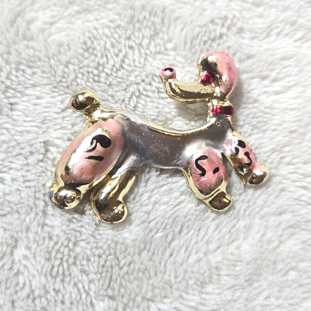 #287 VINTAGE Poodle brooch pin